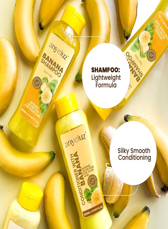 ANYELUZ Banana Hair Care Duo Set - Moisturizing Shampoo & Nourishing Conditioner, Natural Fruit-Infused Hydration & Repair for Dry, Damaged Hair - Image 4